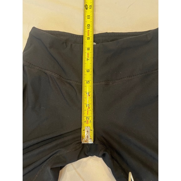 90 Degree By Reflex Women's Small Black Crop Leggings Athletic White Stripe - Picture 5 of 6